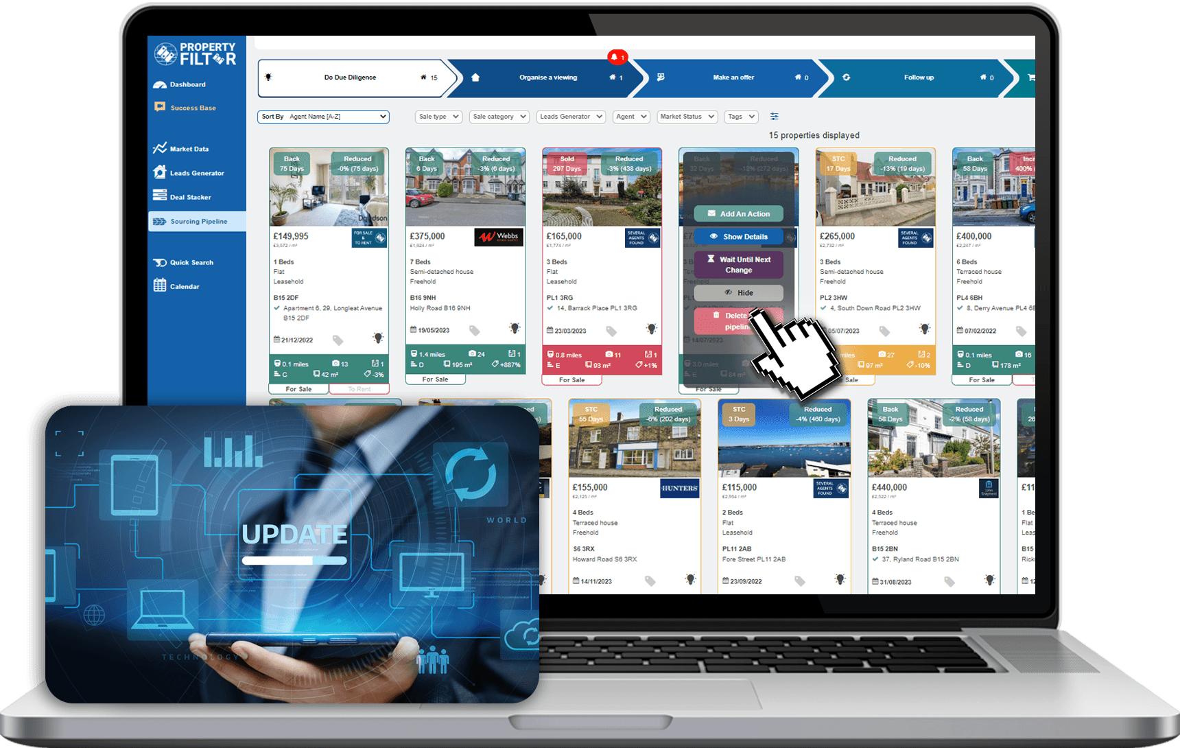 All your deals in one place and live updates