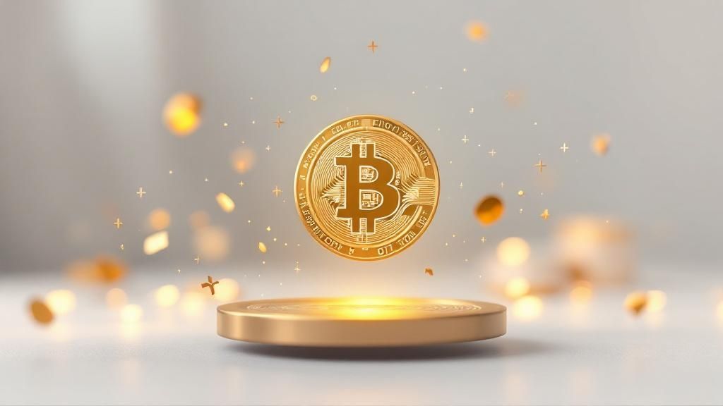 A stylized digital rendering of gold bars next to a Bitcoin symbol, illustrating the concept of digital scarcity in tokenomics.
