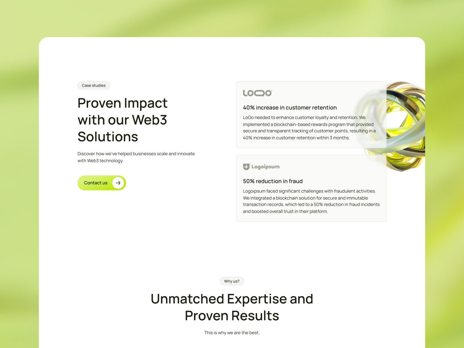 Spark case studies page with project listings