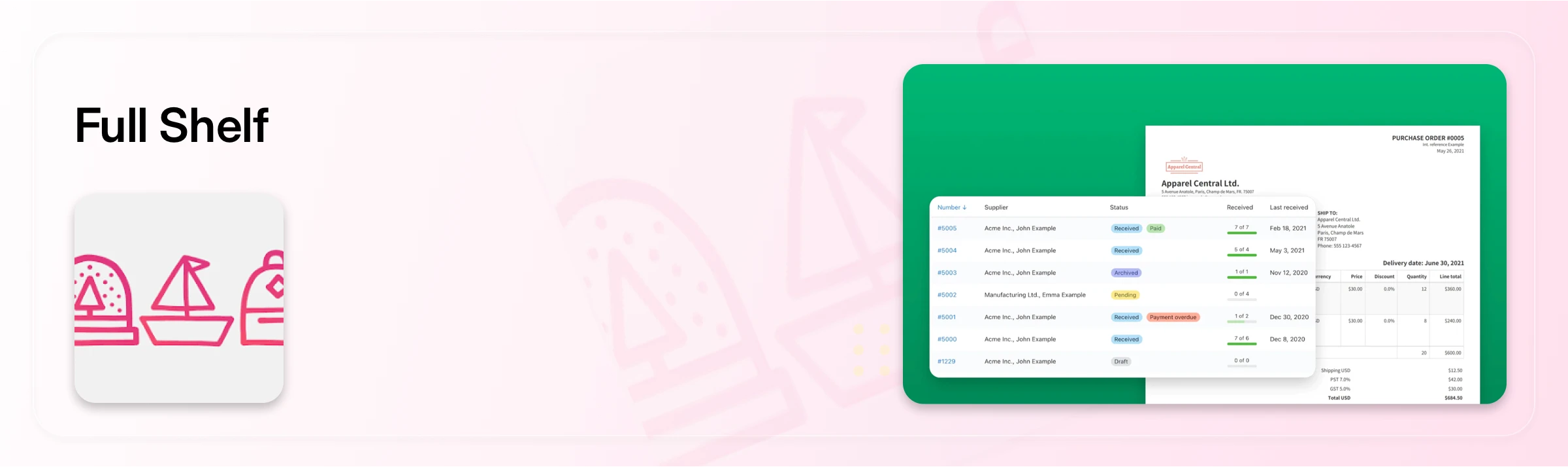 Full Shelf Purchase order management app