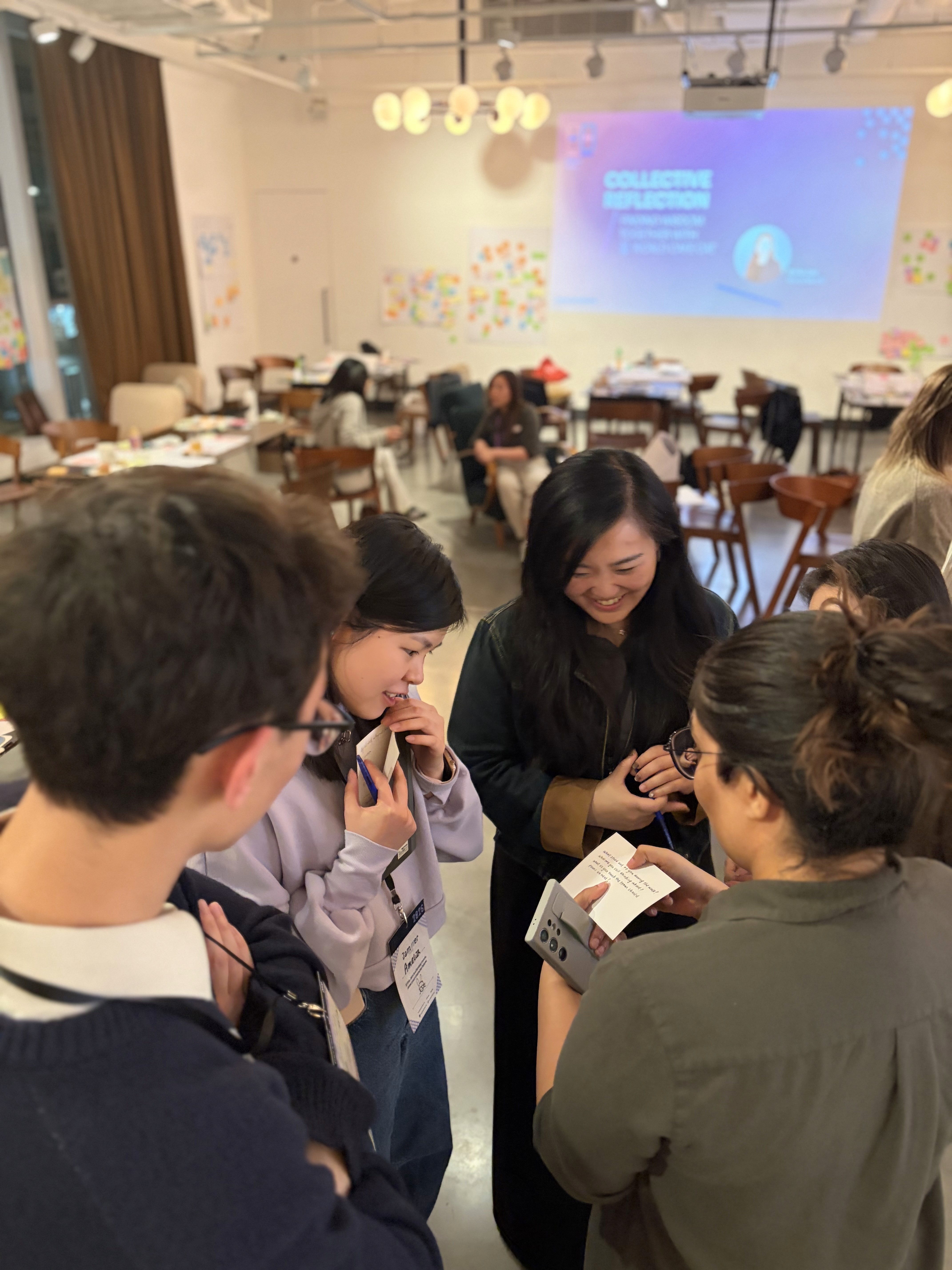 Team members during collective reflection
