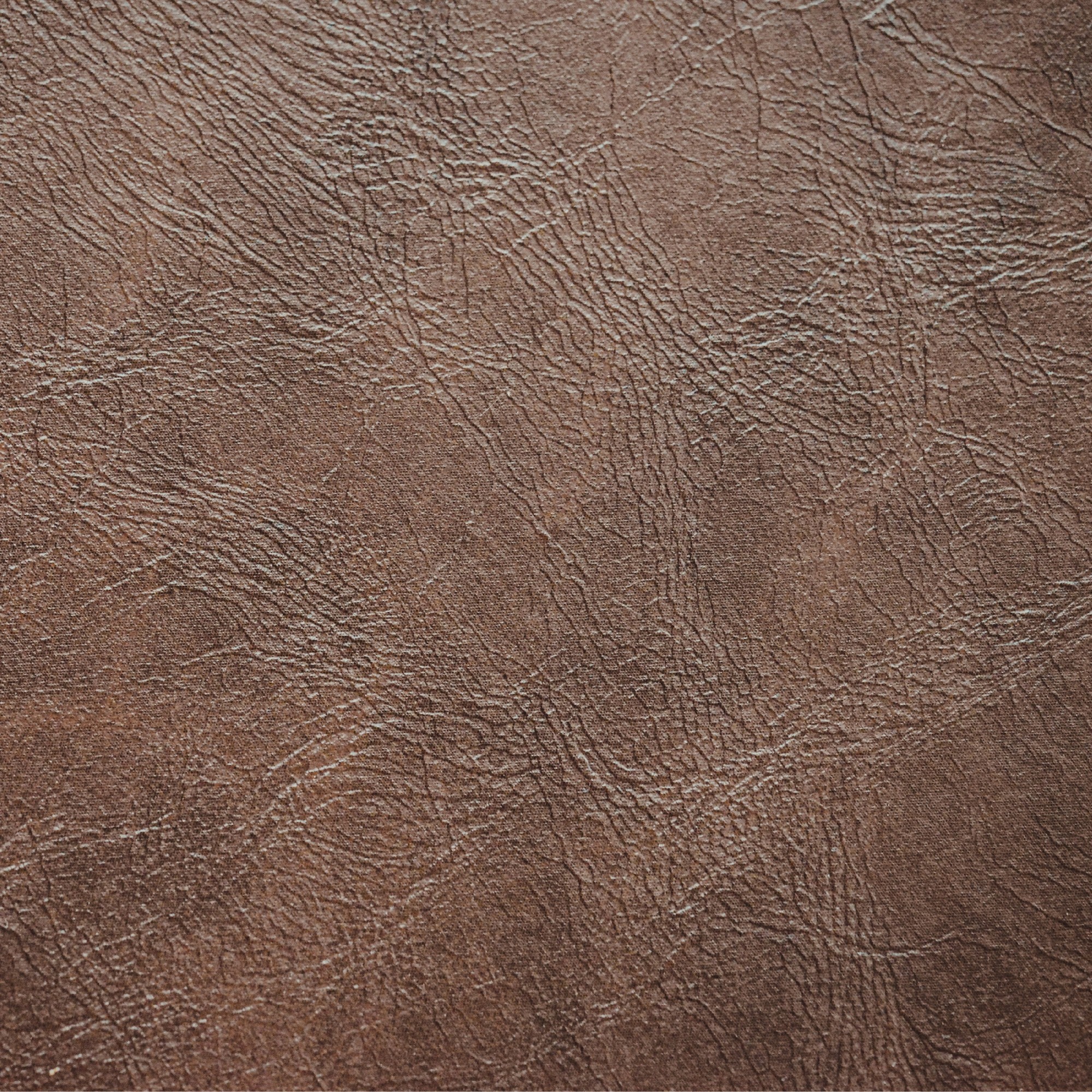 Aged leather background with a stitched border and brass studs