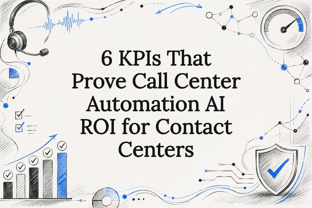 Decorative call center AI KPI title card