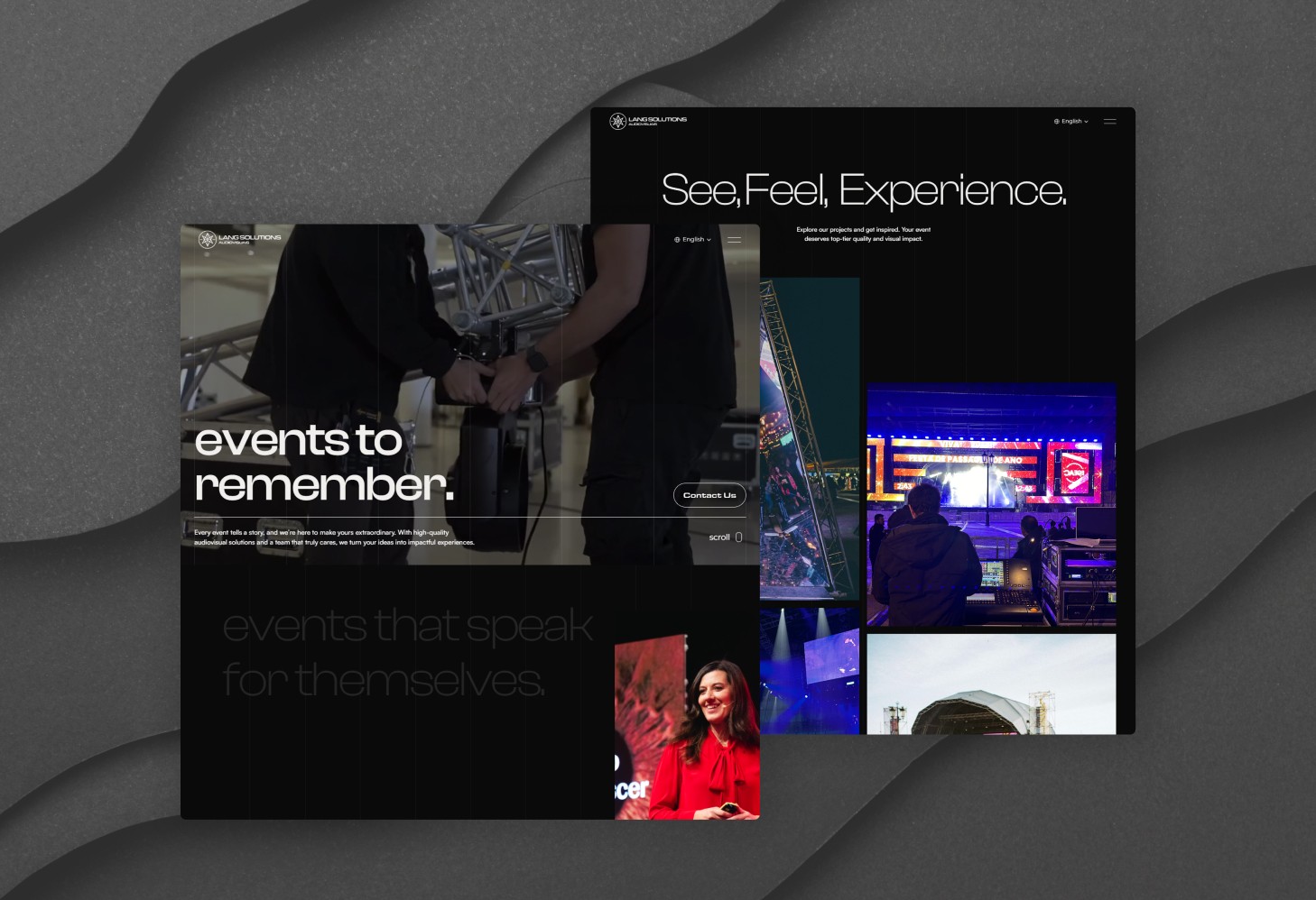 A two screens from the hair salon website