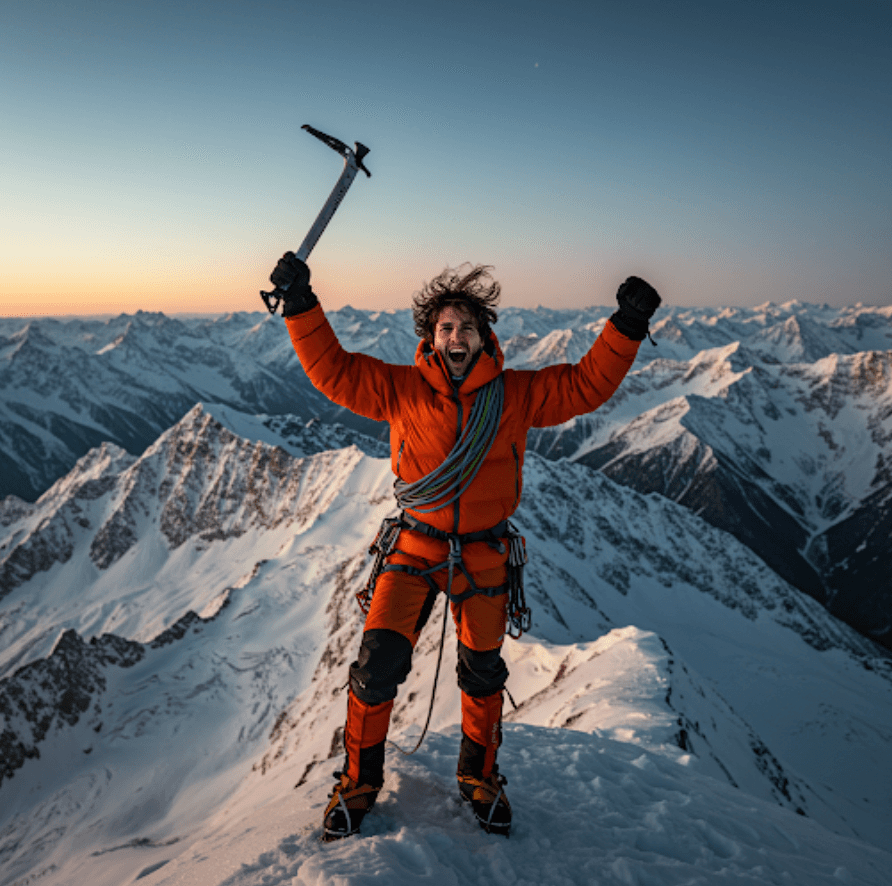 Climber at summit