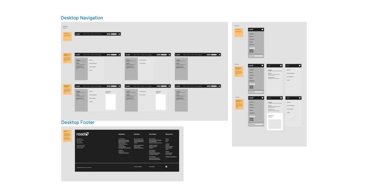 E-Flux by Road wireframes