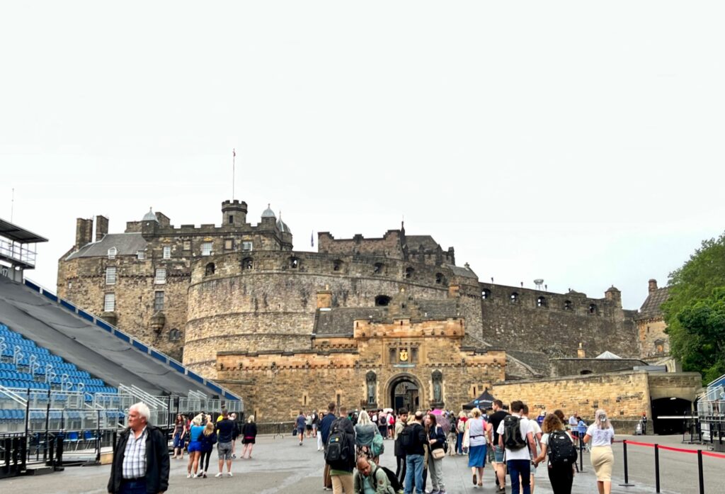The front facade of the Edinburgh castle.
