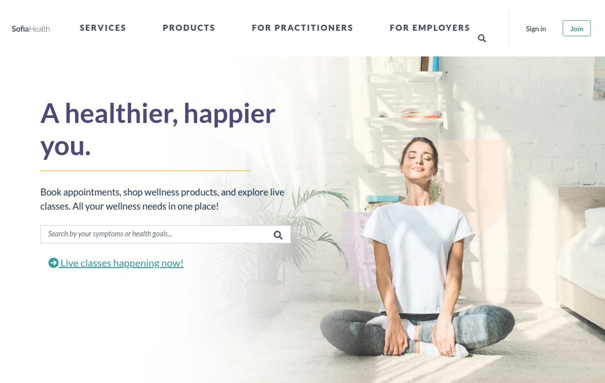 Sofia Health homepage