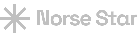 Black background featuring the Norse star logo in the center.