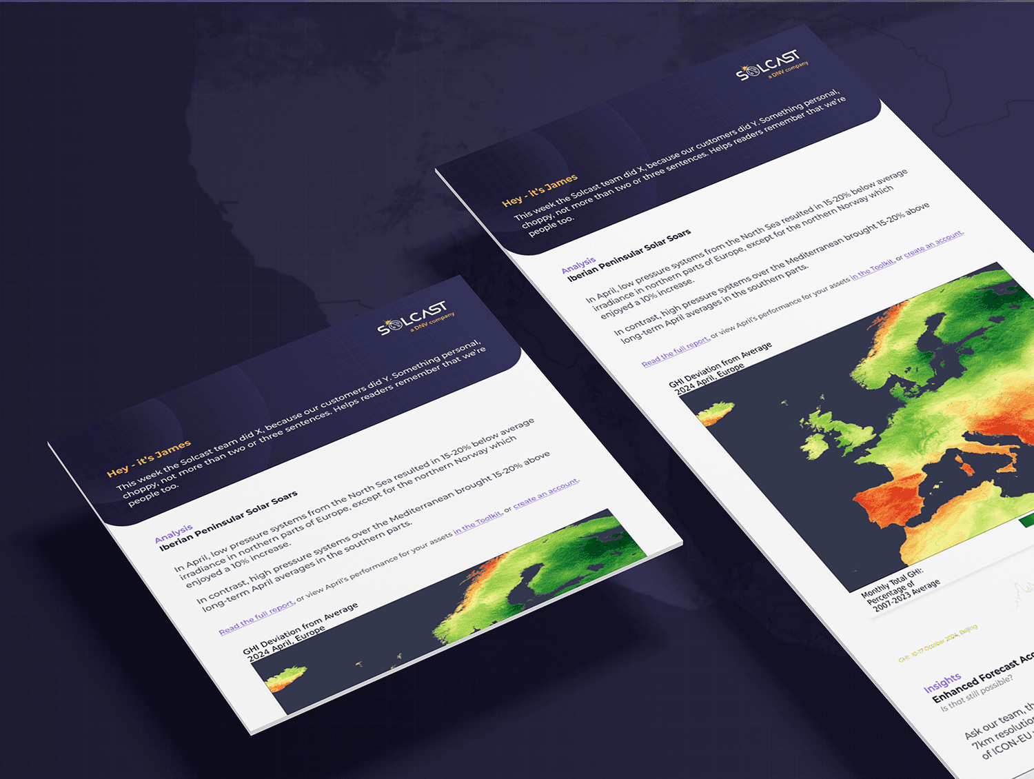 Solcast newsletter asset design by DesignGuru