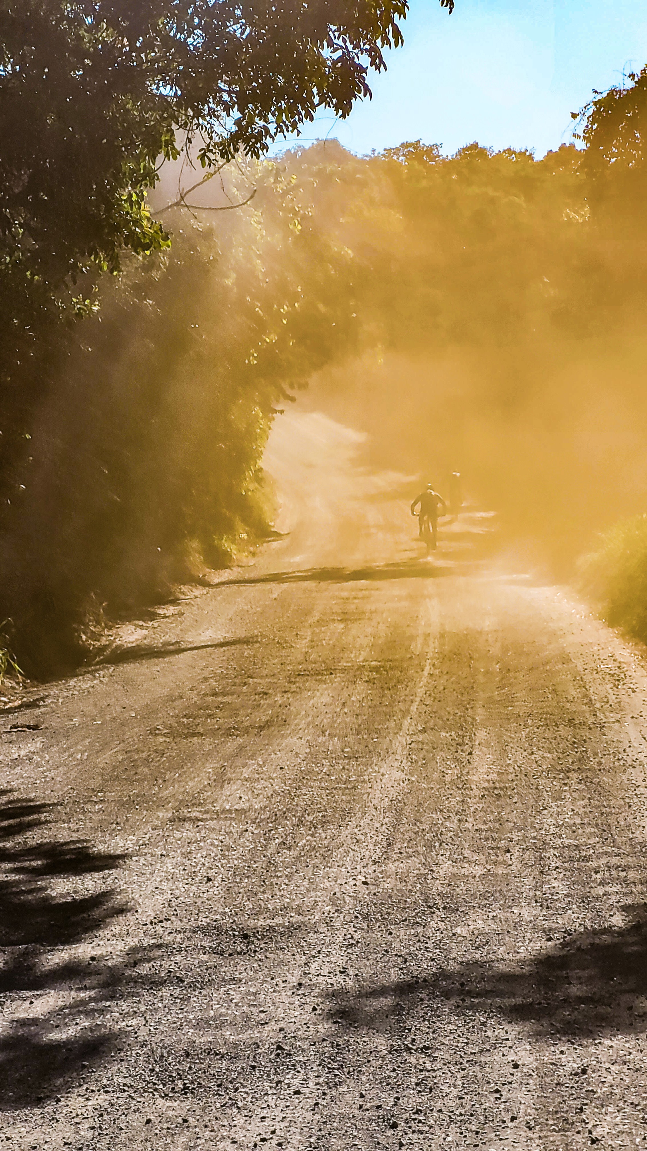 Drone shot of a running track at night