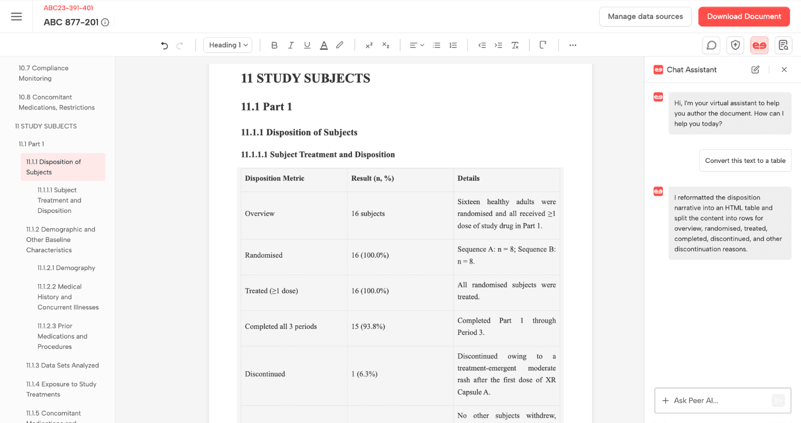 Peer AI Editor Interface