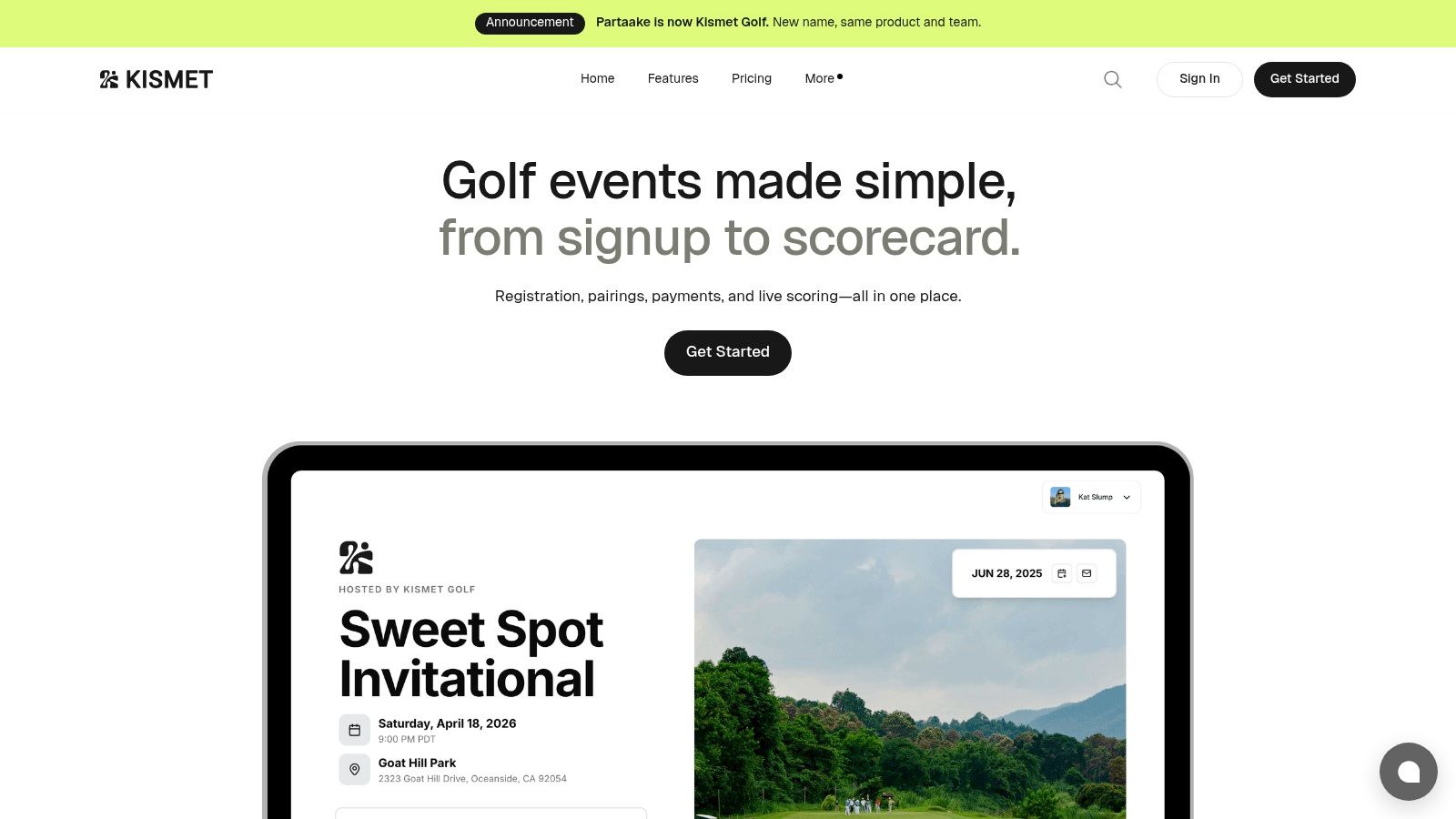 Kismet Golf (formerly Partaake)