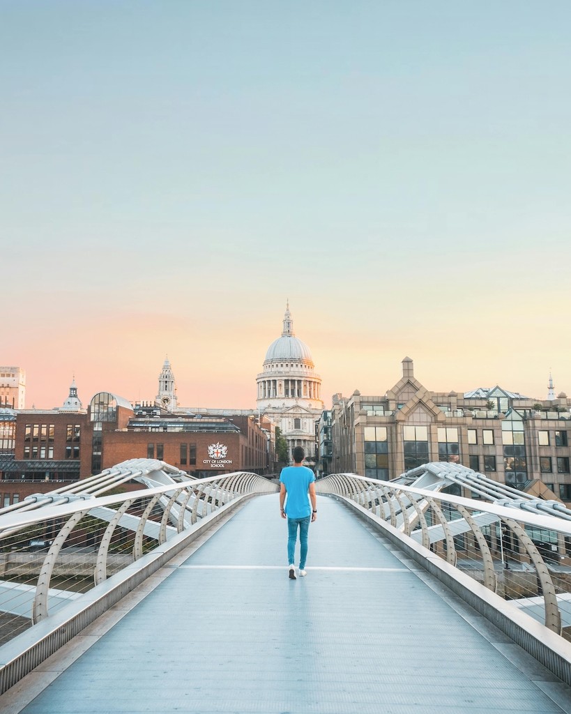 View of St Pauls Cathedral in London.