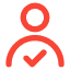 Simple outline of a human figure representing operator posture and ergonomics.