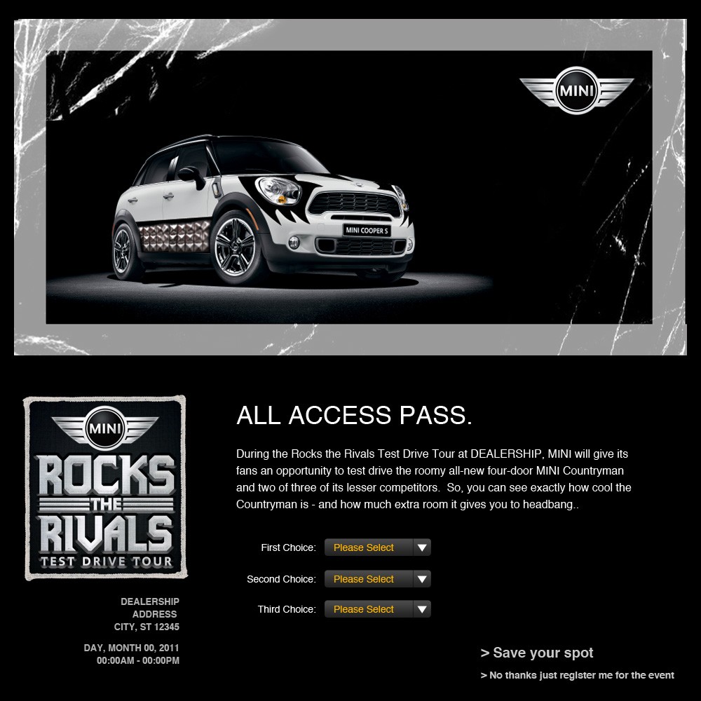 MINI Rocks the Rivals Landing Page