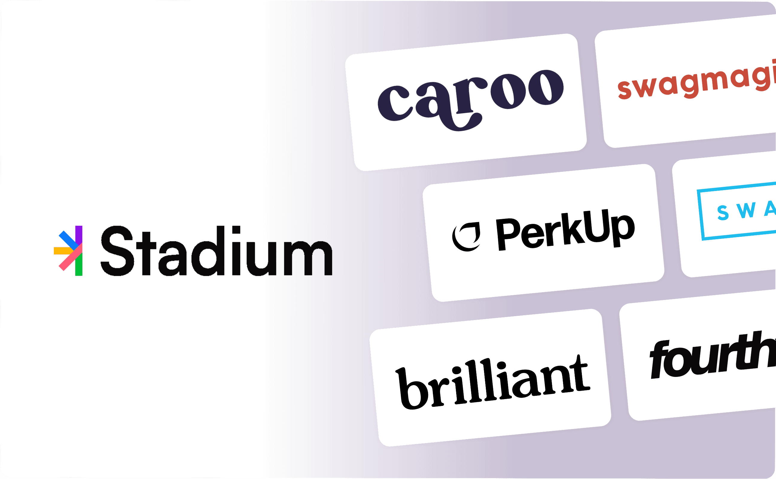 List of Stadium alternatives: Caroo, SwagMagic, PerkUp, Swag.com, Brilliant, and Fourthwall.