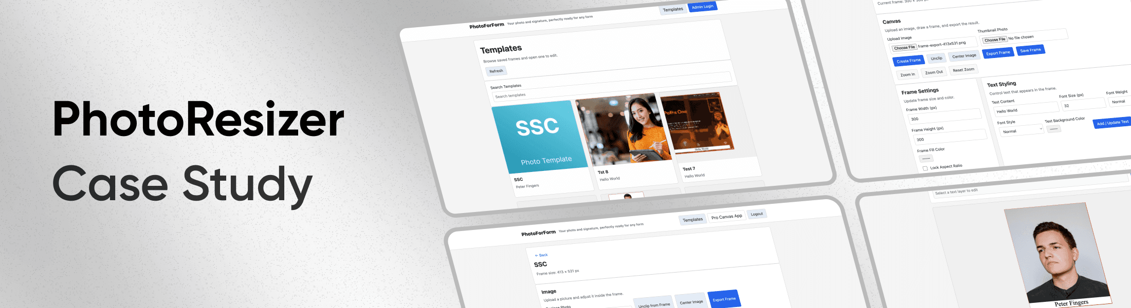top header for photo resizer case study