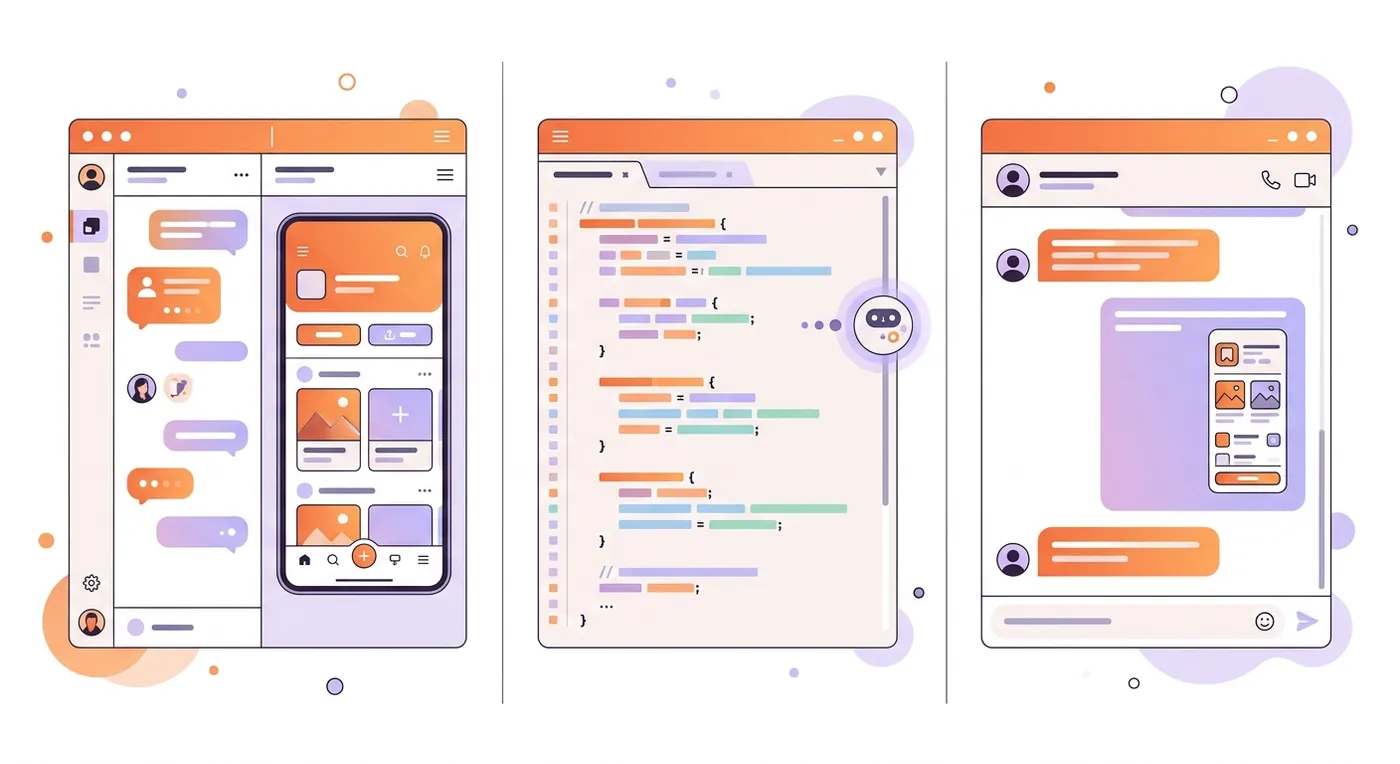 Three ways to start vibe coding: an AI app builder, an AI code editor and a chat assistant