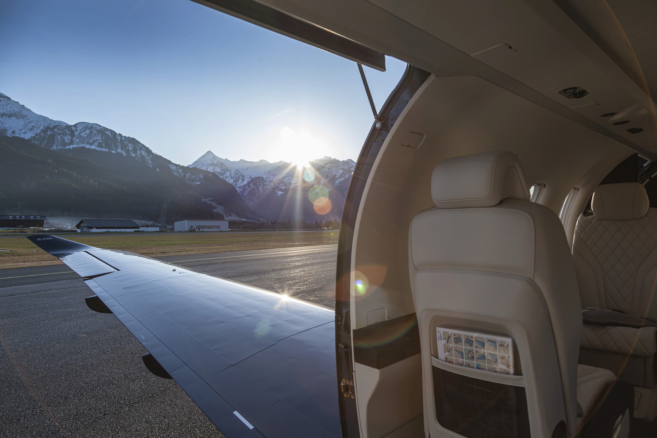 Pilatus PC-12 interior with cargo door open