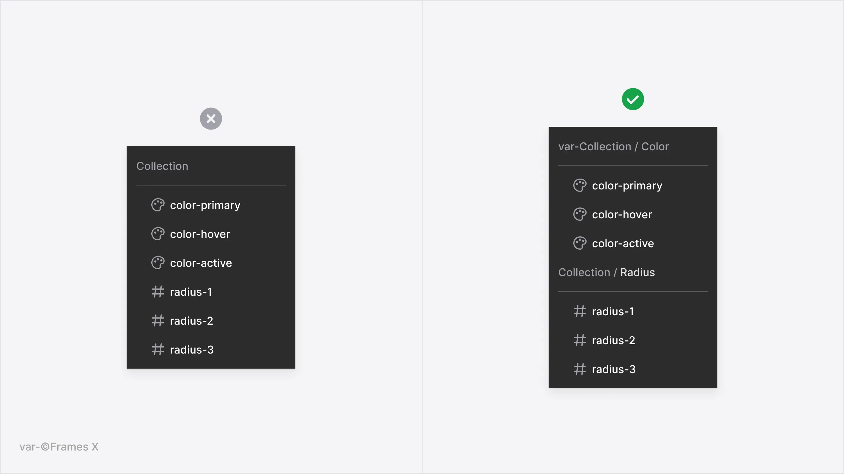 Figma variables naming