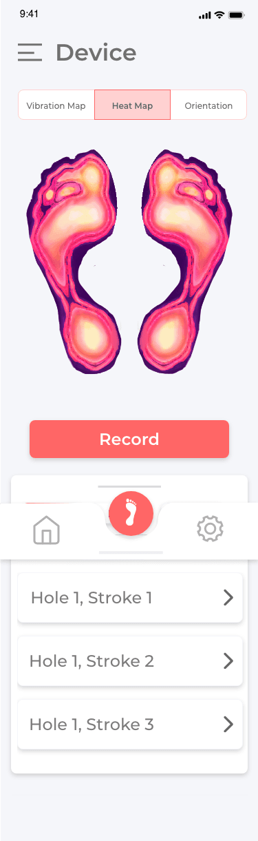 Screen design displayed in a mockup