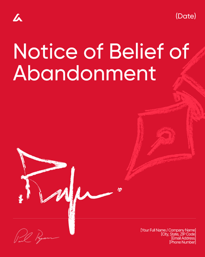 Notice of Belief of Abandonment