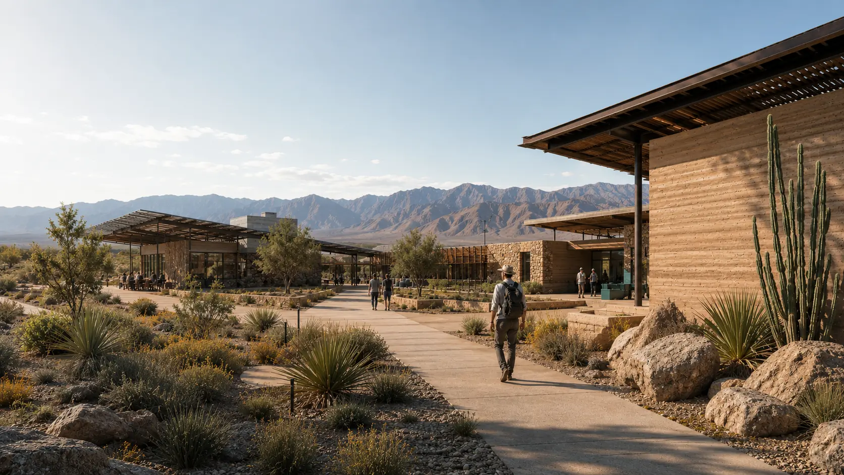 Research and education facility designed for extreme climate resilience and environmental integration.