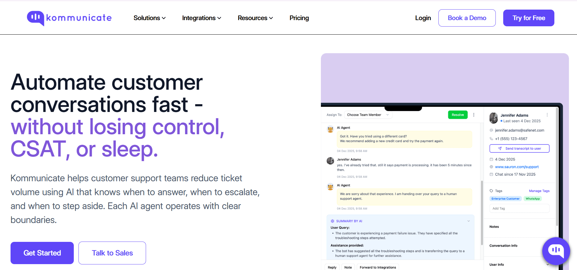 kommunicate - AI Chatbot Software