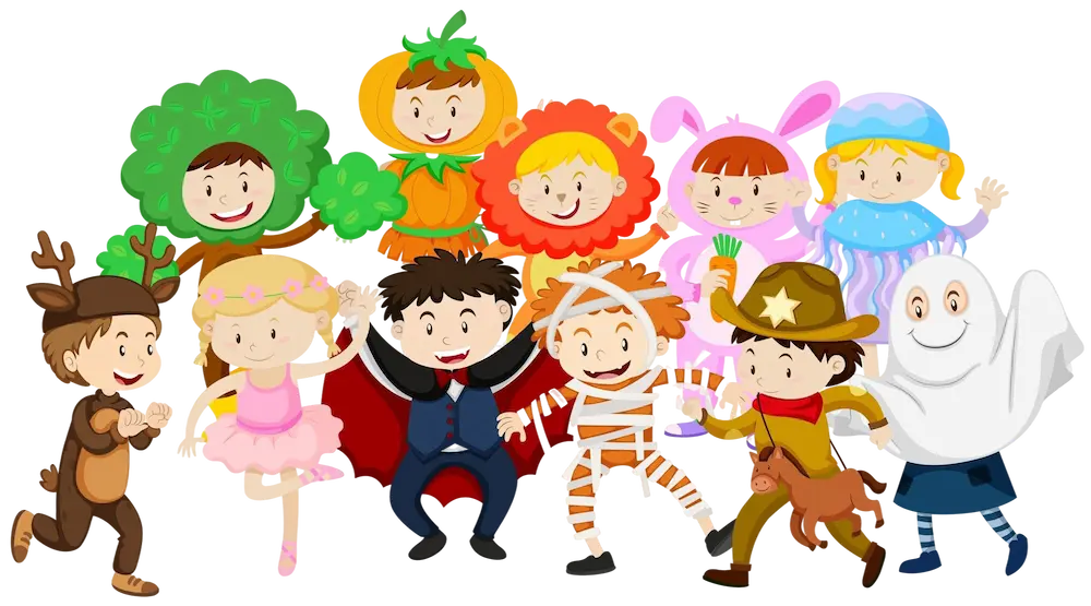 Illustration d'enfants déguisés