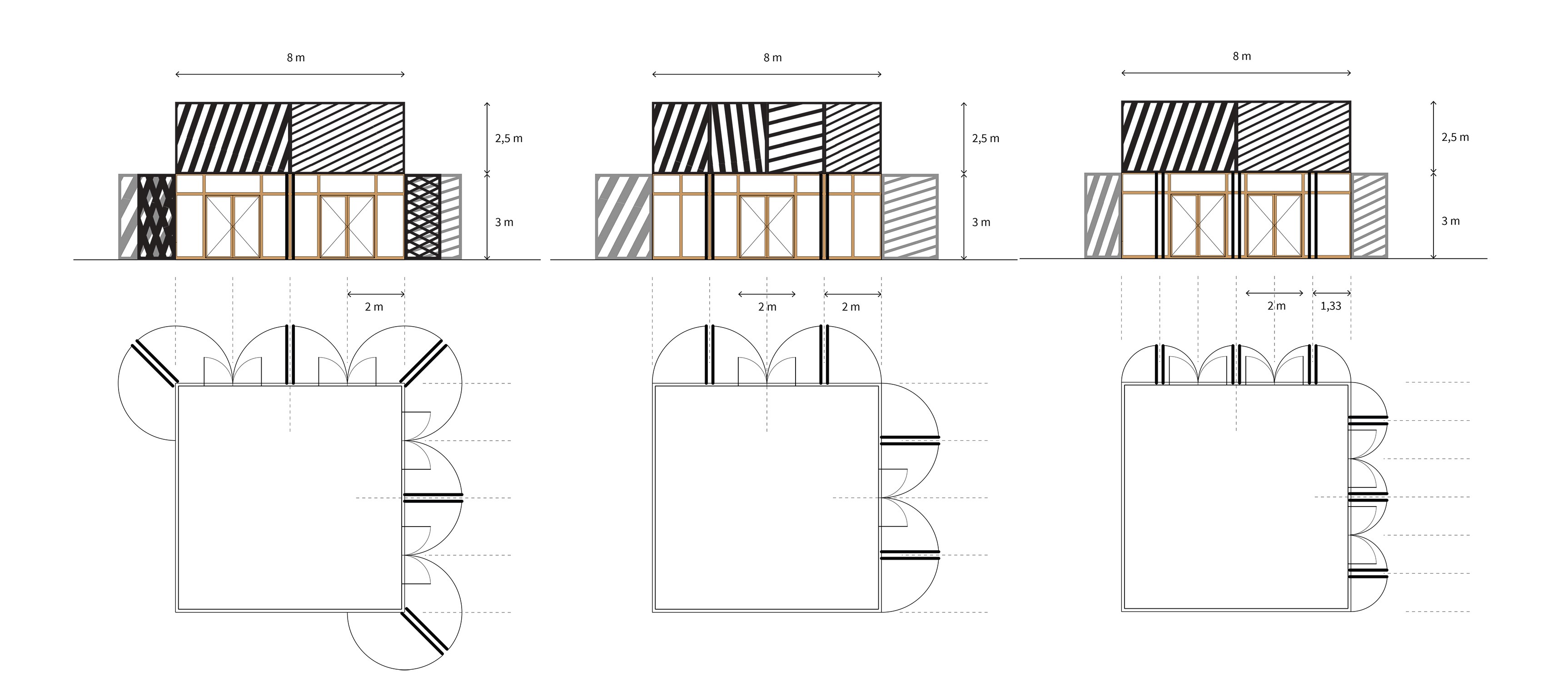 drawing with study of facade proportions