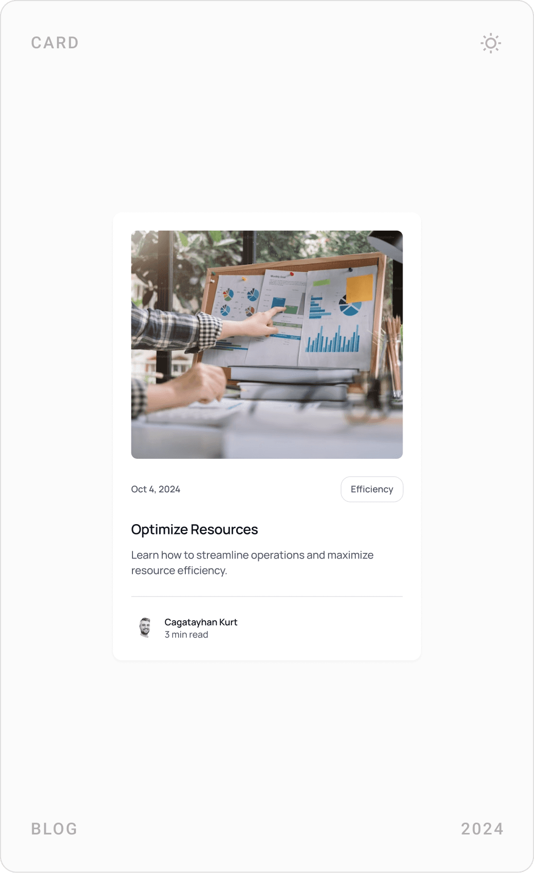 Professional Resource Optimization Blog Card Design