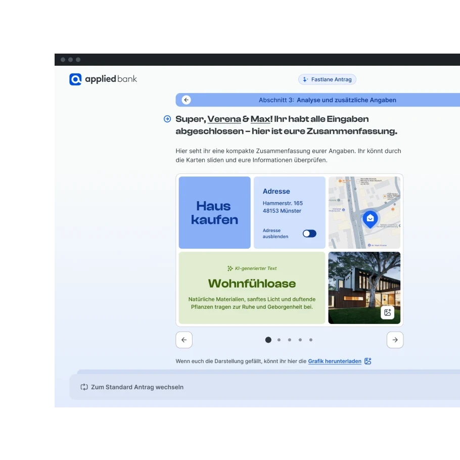 Zusammenfassung Antragsdaten