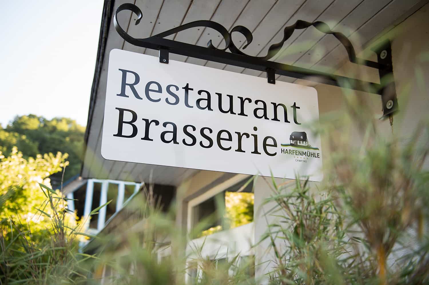 Entrance sign from the restaurant