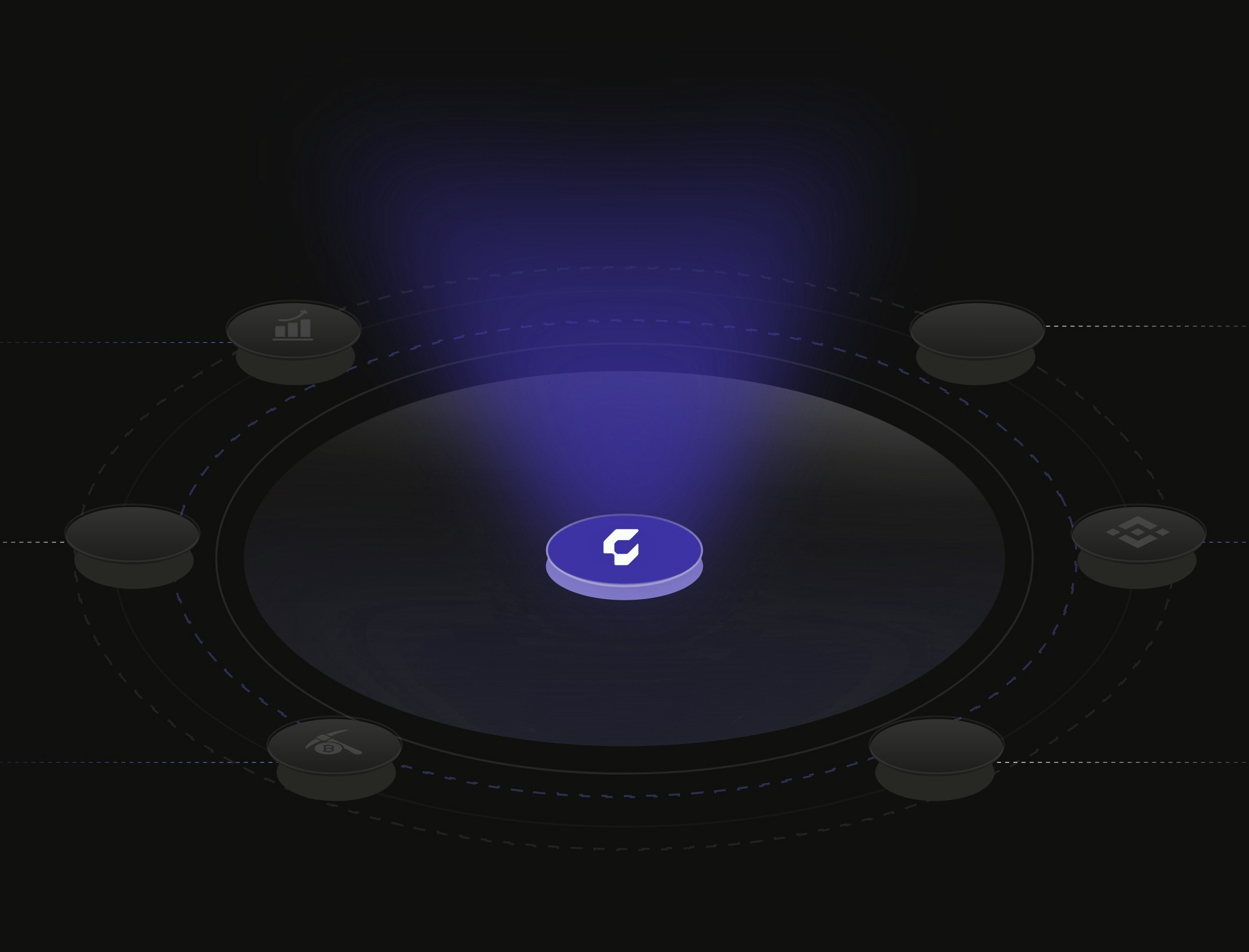 Crypto Linked with Cryps in center of area isometric view