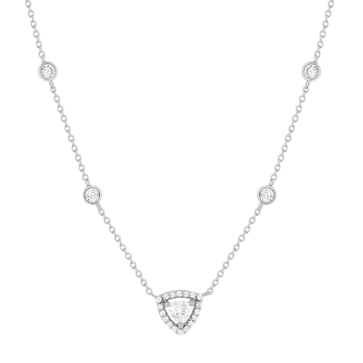 Collier en argent 925 serti d'oxydes de zirconium