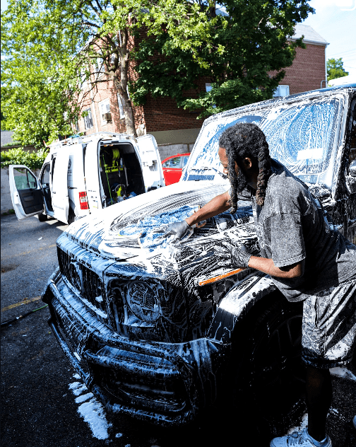 Hand wash exterior auto detailing foam cannon Brooklyn New York