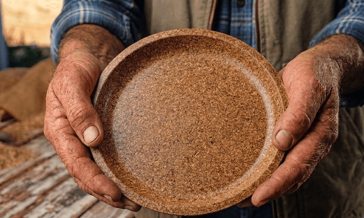 Farmer holding Earth Wing Plates