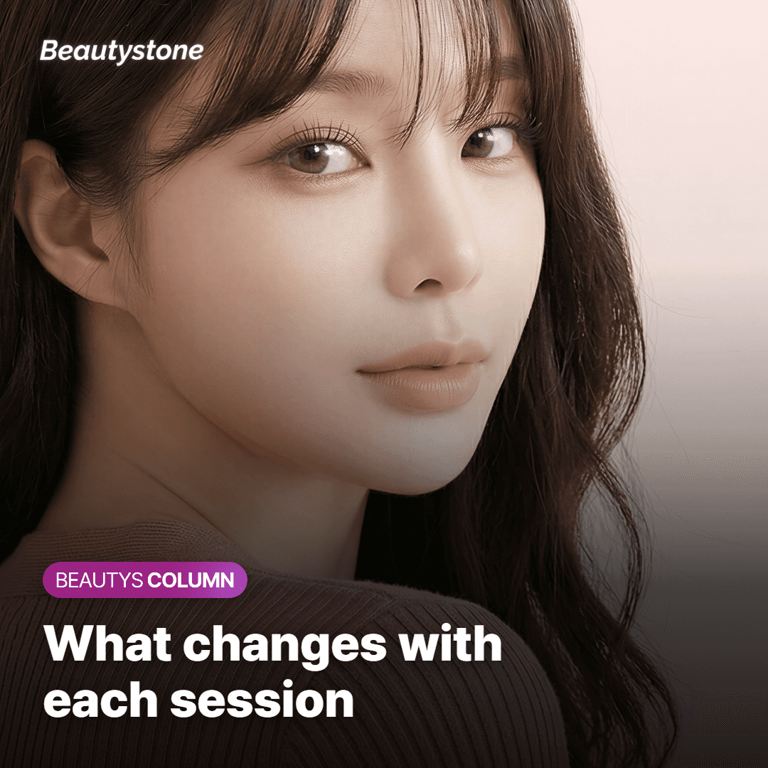 Actual skin changes by session
