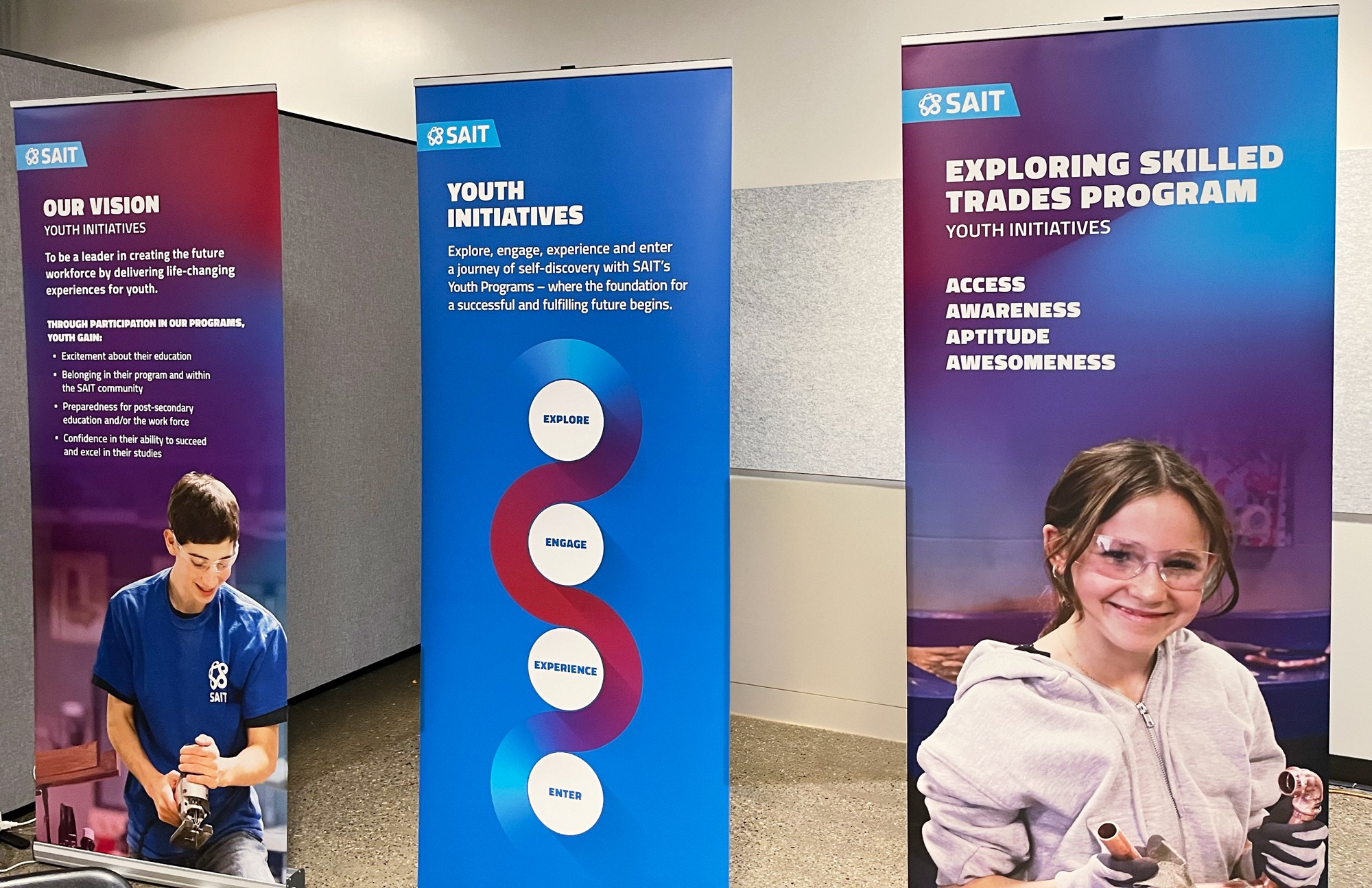 SAIT Youth Initiatives roll up banners