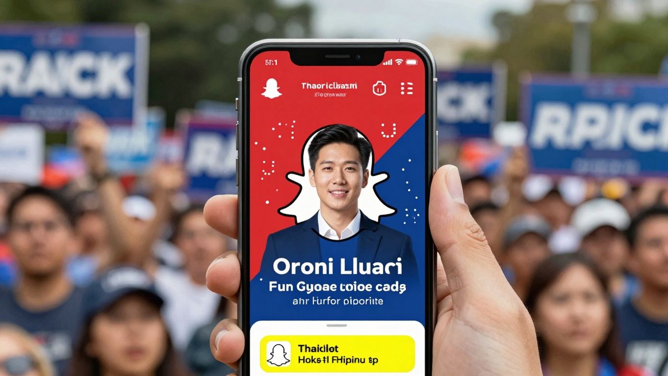Snapchat political ad on a phone screen.