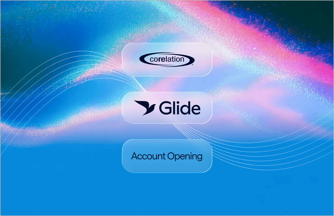 Abstract hero image showing a dynamic wave of orange and blue particles on a gradient background.