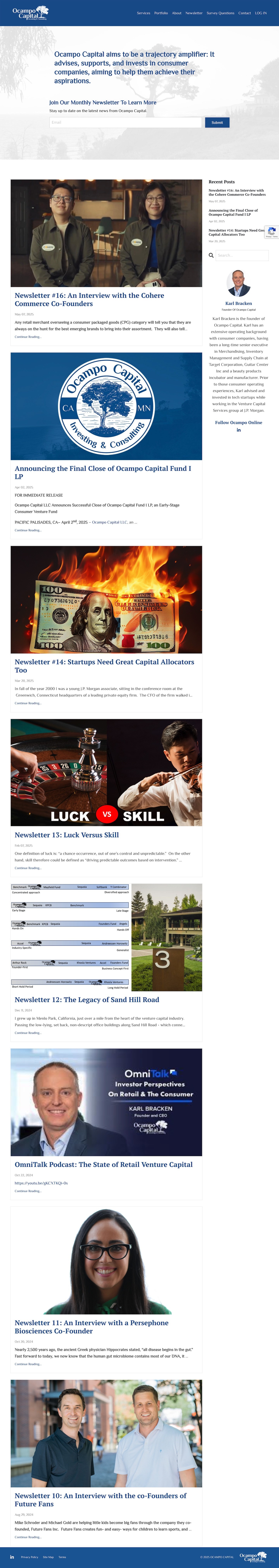 Ocampo Capital Website Blog Page