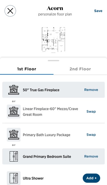 New mobile-first Design-Your-Own-Home experience - mobile version