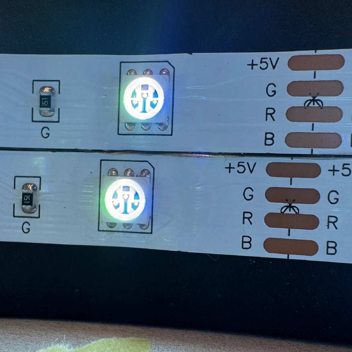 Close-up of the lights inside.