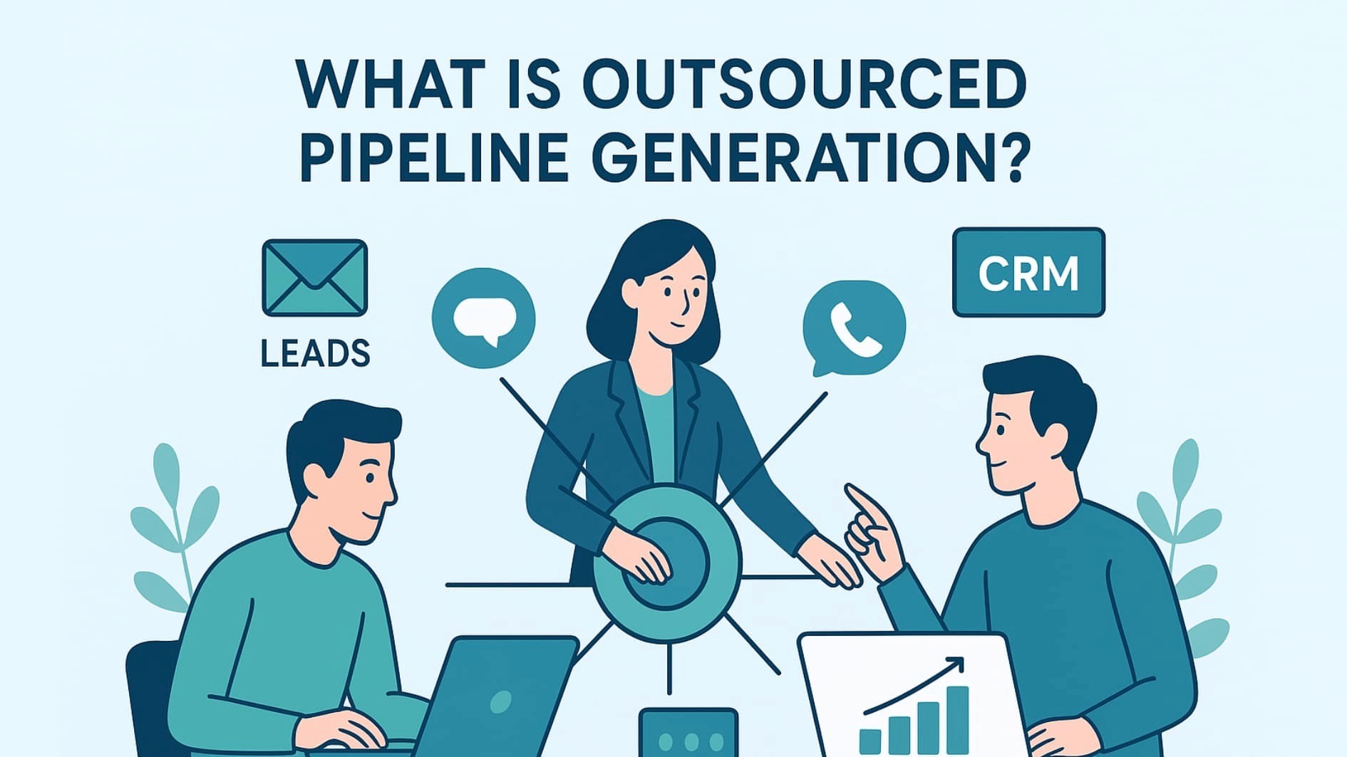 Professional team demonstrating outsourced pipeline generation for lead management.