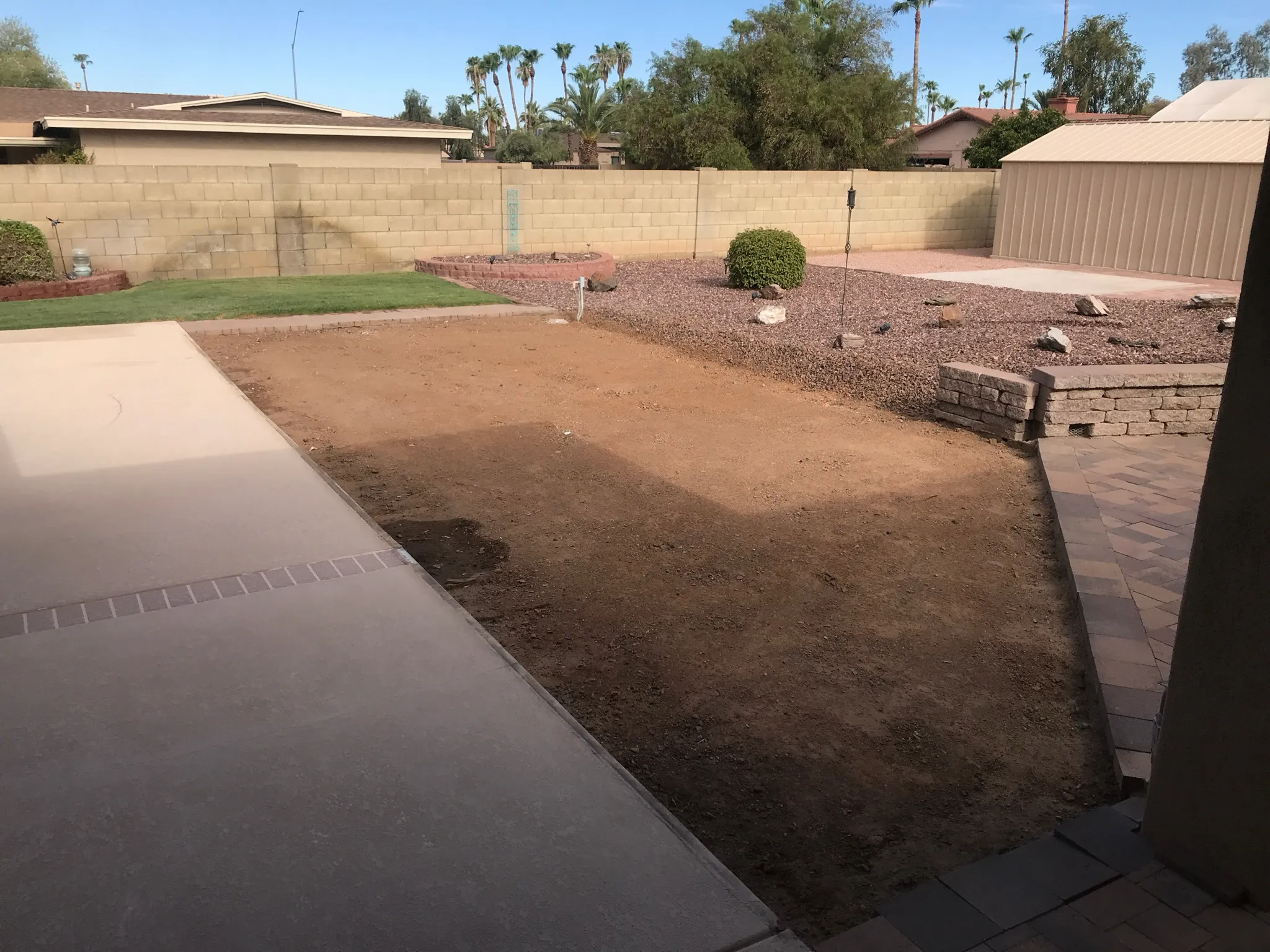 Before. HBC Desks – Poolside Pavilion with Trex Transcend Lineage decking