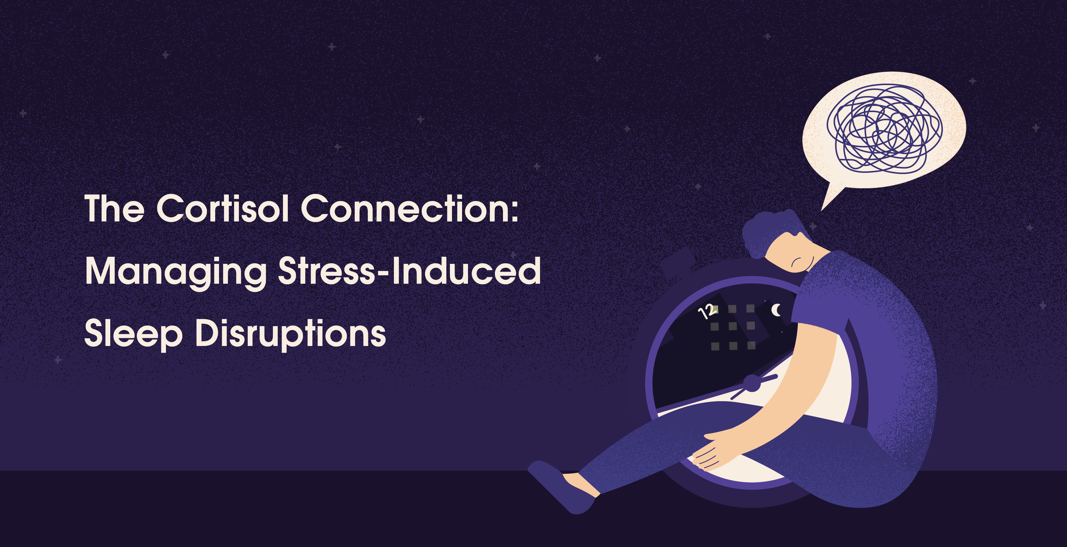 An Image showing how cortisol affects sleep-wake cycle and stress response.