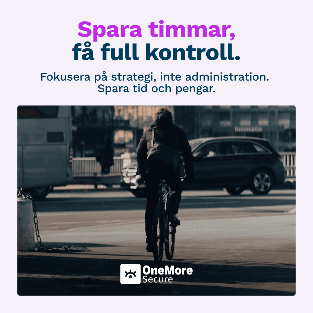 A digital advertisement showing a person riding a bicycle in an urban street environment, with headline text above.
