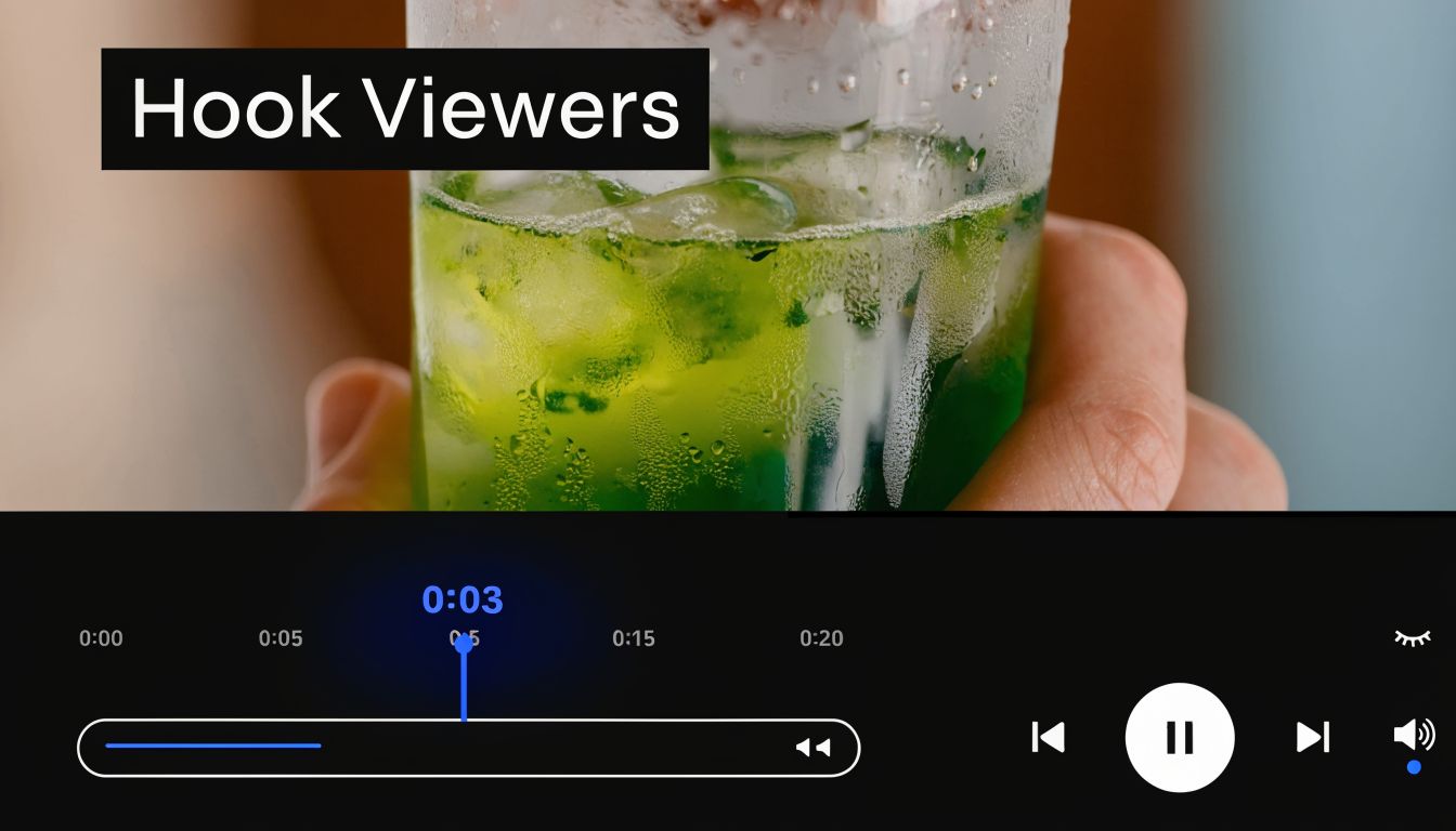 A close-up view of a video player interface showing a short video with a three second timestamp.